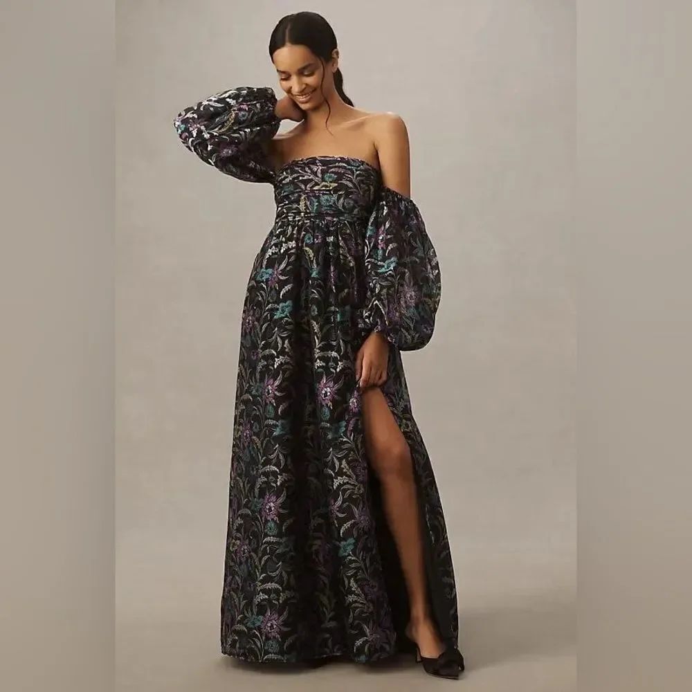 Anthropologie BHLDN Alissa Off-The-Shoulder Organza Maxi Dress